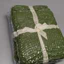 Amlie Home Checkered Chenille Knit Throw Blanket for Couch, Classic Texture Decorative Soft Blanket for Sofa, Chair & Bedroom, 50"x60", Olive Green