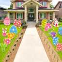 WorldBazaar 15 Pcs Happy Easter Signs With Stakes Easter Decorations Outdoor Waterproof Yard Decor For Garden Wall Tree Pathway Walkway