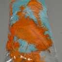 Suncalla 50 Pcs Showgirl Party Decorations 10 to 12 Inches Orange and Mint Green Ostrich Feathers Loose Natural Feathers for Crafts, Wedding, DIY Costumes, Home Vase Decorations