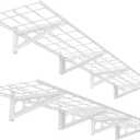 FLEXIMOUNTS 12-inch-by-72-inch Wall Shelf Garage Storage Rack Wall Mounted Floating Shelves,1x6ft ,white, 2-Pack
