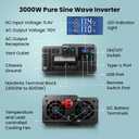 3000W Pure Sine Wave Inverter 12V DC to 110V AC Full Protection
