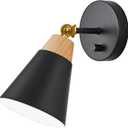 Wall Sconce Lighting Fixture with Metal Shade, On/Off Switch, Indoor Decor Wall Mount Swing Arm Lamp for Bedroom,Hallway,Living Room,Reading, Black