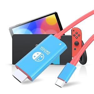 Boreguse USB C to HDMI Cable for Nintendo Switch, 2M/6.6FT Switch Dock with 1080P@60Hz Output, 100W PD Charging Port, USB C to HDMI Adapter for Laptop, Tablet, Mobile Phone, Steam Deck