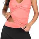 Talisea Women's Tankini Bathing Suits with Skirt Two Piece Tummy Control Swimsuits Ladies Swimwear, S