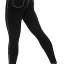 VOOVEEYA Curvy Womens Leggings, High Waisted Yoga Pants with Back Pockets, Tummy Control - Buttery Soft - Stretchy (XX-Large, Black)