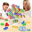 Ziogogco 48 Pcs Game Gifts, Balance Stacking Blocks GamePerfect for Family, Parties, Travel,Boys Girls GiftsNovelty Toy Gift for Kids or Friends