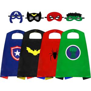 Superhero Capes for Kids,Hero Capes and Masks Fit for 4-12years old boy and girls Dress up and Holiday Costumes.