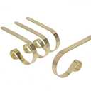 Haute Decor The Original MantleClip Stocking Holder - 4 Pack (Brass) - Hang Christmas Stockings Safely and Securely - Adjusts to Fit Various Mantels