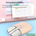 2.4G Wireless Rechargeable Mouse with USB Receiver,One Click Return to Desk,Mute Button,Power Saving, 2400DPI Optical Cute Girls Mouse for Laptop,Notebook,PC,Tablet (Cream-Colored)