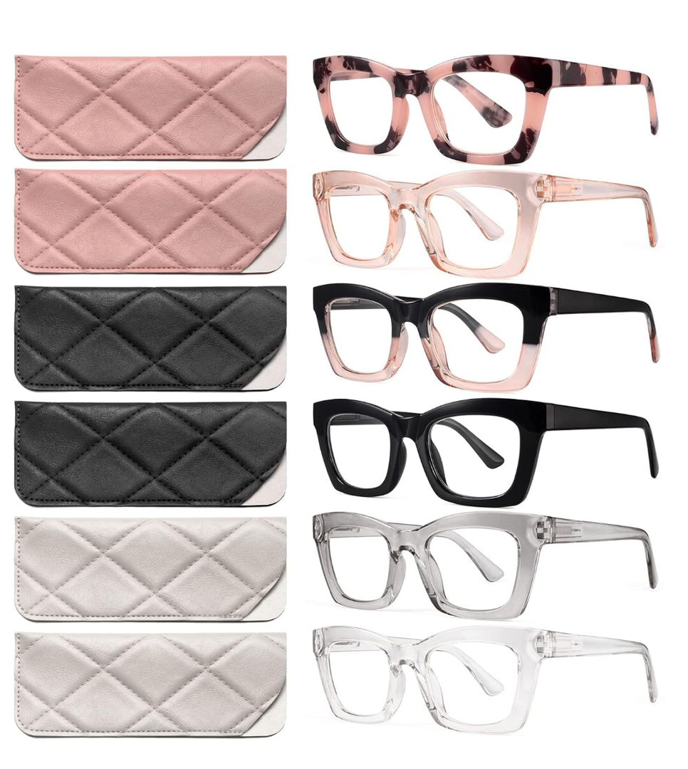 CCVOO Stylish Reading Glasses for Women, Eyeglasses, Blue Light Readers for Women, Computer Eye Glasses, Cheaters, +2.75