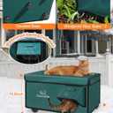 Indestructible Heated Cat House for Outside Cats Winter, 100% Weatherproof, Safe Escape Door, Insulated Outdoor Cat Shelter with Heater for Feral Barn Cat Kitty (Forest Green, 26"x17"x14")