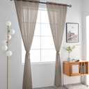 SpaceDresser Basic Rod Pocket Sheer Voile Window Curtain Panels Taupe 1 Pair 2 Panels 52 Width 72 Inch Long for Kitchen Bedroom Children Living Room YardTaupe, 52W x 72L