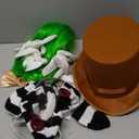 Yahenda 11 Pcs Halloween Chocolate Worker Costume Mens Factory Worker Set Include Green Wig Brown Hat Scepter Gloves Bow Tie Sunglasses Suspender Beard Cosplay Costume for Adult Movie Book Character