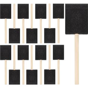Bates- Foam Paint Brushes, 2 Inch, 16 Pack, Wooden Handle, Sponge Brushes for Painting, Staining, Varnishes, Gluing and DIY Craft Projects on Wood, Metal & More