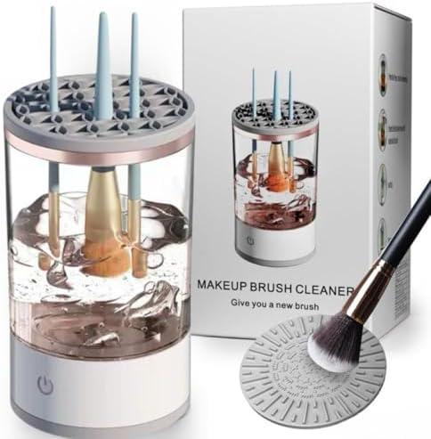Electric Makeup Brush Cleaner,Makeup Brush Cleaner Machine,Make up Brush Cleaner Cleanser Machine,Automatic Makeup Brush Cleaner, Ideal For Traveling And Makeup Lovers For Professionals (white) 2 pack