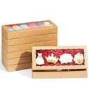 24PCS 12 x 5 x 1.5 inches Auto-Popup One Piece Premium Cookies Boxes, Kraft Brown Macaron Boxes Packaing, Bakery Box for Holiday Cookie Gift Sets