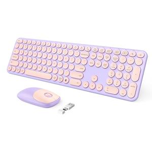 seenda Wireless Keyboard and Mouse, USB & Type C 2-in-1 Receiver, SK73-3 Full Size Black Wireless Keyboard Mouse Combo, Compatible for Windows, MacBook Pro/Air, Laptop, Desktop