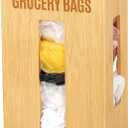 Libreshine Extra Large Bamboo Grocery Bag Holder for Plastic Bags, Under Sink Cabinet or Wall Mounted Organizer, Space-Saving Bag Dispenser for Kitchen, Pantry, Laundry Room, Garage