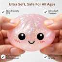 Glitter Dumpling Squishies Toy with Box, Colorful Glitter Dumplings Stress Balls Fidget Sensory Soft Squeeze Slow Rising Decompression Dough Toy. (Gold Glitter)