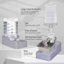 Automatic Pet Water Dispenser: 8L Light Gray Gravity Feeder with Stainless Steel Bowl - BPA-Free for Dogs Cats - No Spill Design