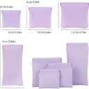 2 x 4Pcs Purse Pouches for Inside Purse, Squeeze Coin Purse Pouch, Waterproof Leather Portable Mini Makeup Bag & Travel Toiletry Organizer (Purple)