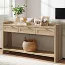 SICOTAS Console Table with Rattan Drawers - Boho Rattan Entryway Table with Storage, Small Console Tables for Entryway, Entry Tables for Hallway 