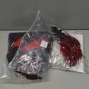 1920s Dresses for Women, Flapper Dress Lace Fan Feather Headband Sequins Beads Fringes 20s Accessories Vintage Mafia Costume Women's Carnival BlackRed 2XL