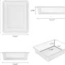 Storex Flat Storage Tray, Letter Size, 10 x 13 x 3 Inches, Unbreakable Clear, 5-Pack