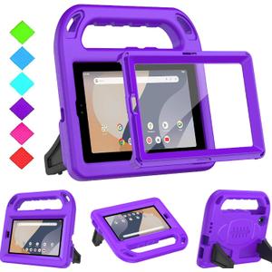 BMOUO Kids Case for Onn 7 Inch Tablet 2024 (Model:100135924), with Screen Protector, Shockproof Handle Stand Protective Case for Walmart Onn 7" Tablet (Gen 4, 2024), Purple