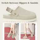 Women's Adjustable Comfy Suede Clogs with Strap Indoor Outdoor Goldenstar Platform Mules Slippers Clogs for Women (8)