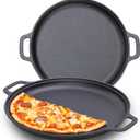 14-Inch Cast Iron Pizza Griddle Pan, Heavy-Duty, Extra-Lightweight Design  Even Heat for Outdoor Grilling, Family Dinners Camping, Baking, Induction Stovetops