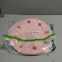 Whaline 4Pcs Round Placemats Daisy Strawberry Embroidered Place Mats Summer Strawberry Dinner Table Mats for Home Wedding Baby Shower Birthday Party Decor