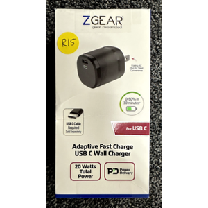 Z Gear USB-C Fast Wall Charger - 20 Watts