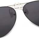 JM Retro Clip on Aviator Sunglasses, Polarized Flip up Over Prescription Glasses Men Women