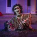 JOYIN Halloween Outdoor Decoration Zombie Groundbreaker, Animatronics Zombie Props Halloween Outside Decor, Animated Groundbreaker with Sound & Glowing Eyes for Graveyard Lawn Yard Haunted House Decor