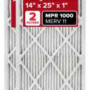 Filtrete 14x25x1 AC Furnace Air Filter, MERV 11, MPR 1000, Micro Allergen Defense, 3-Month Pleated 1-Inch Electrostatic Air Cleaning Filter, 2 Pack (Actual Size 13.781 x 24.781 x 0.84 in)