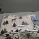 Beatrice Home Fashions Cozy Cabin 4-Piece Queen Microfiber Bedding Sheet Set with Deep Pockets Rustic Patchwork Plaid Deer, Brown Tan Green