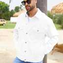 Bindefon Denim Jackets for Men Trucker Jean Jacket Unlined Coats Spring Fall Outfits (White)
