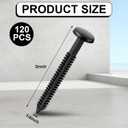 Blulu 120 Pcs 3 Inch Vinyl Shutter Fastener Window Panel Peg Lok Pin Pegs Screws Shutter Spikes Anchor (Black)