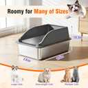 2PACK XL Stainless Steel Litter Box, Dark Grey