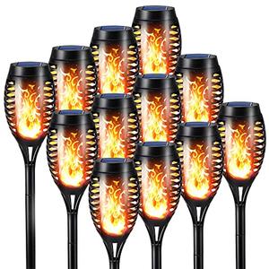 Toodour Solar Torch Flame Lights, 11Pack Solar Lights Outdoor with Flickering Flame, Waterproof Patio Light Landscape Decoration Lighting for Garden, Lawn, Yard, Outdoor Decorations