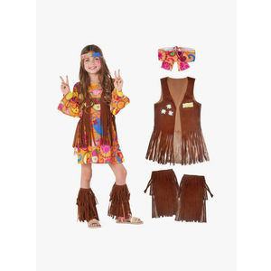 Morph 70s Outfits For Girls, Girl Hippie Costume, 60s Outfits For Girls, Hippie Costume For Kids, Kid Disco Outfit size L