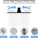 BWE 10 Inch Brushed Nickel 3-Faction Wall Mounted Bathroom Shower System | Brass,Rainfall Shower Head,Handheld Shower Head,Pressure Balance Valve,6 Body Spray Jets,Escutcheon Plate,Easy Installation