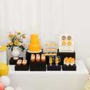 Metal Display Stands for Buffet Table - Black & White Cake Risers, Cupcake Stand for Wedding, Party, Catering Supplies, Elegant Food Risers for Displaywith 3Pcs Hollow Bottoms 6''x7''x8''