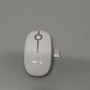 VssoPlor Wireless Mouse, 2.4G Slim Portable Computer Laptop Mouse with Nano Receiver Quiet Silent Optical Mice for Notebook, PC, Laptop, Computer-White and Silver