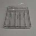 Kitsure Silverware Organizer - 8 Slots Expandable Drawer Organizer for Utensils & Cutlery, Multipurpose Kitchen Organizers and Storage Solution, Clear, 21.3" x 14.5" x 1.8"
