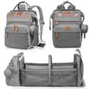 Astro alan Baby Diaper Bag with Changing Station, Waterproof Diaper Bag Backpack for Moms Dads with USB Charging Port, Baby Shower Gifts, Large Capacity diaper backpack, Grey
