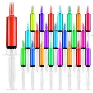100 Packs Syringes for Jello Shot, 20mL Party Jello Shot Syringes with Cap BPA-free, Washable, Halloween, Thanksgiving day, Christmas, Party Nurses, Graduation