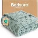 Bedsure Fleece Twin Blanket for Bed - Super Soft Cozy Blankets for Women, Cute Small Throws for Girls, Dorm Room Essentials for Girls Teens Back to School, 60x80 Inches (Sage Green)