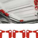 for JL 6PCS Freedom Panel Latch Trim Hardtop Roof Removal Switch Handle Cover Compatible with 2018-2023 Jeep Wrangler JL JLU & Gladiator JT, Red